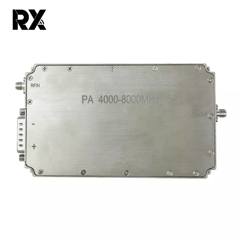 Ultra-širokopásmový C-Band 4-8 GHz 50W vysokofrekvenčný výkonový zosilňovač